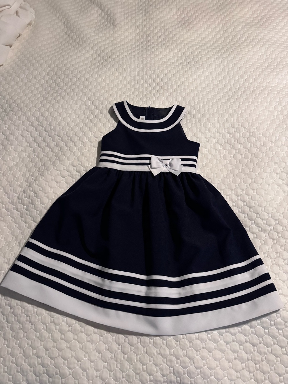 Bonnie Jean Girls Classic Navy & White Sailor Dress - Size 6